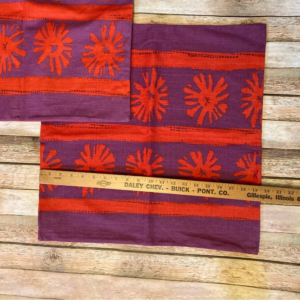 IKEA Lappljung Red and Purple Floral Pattern 20”X20” zippered pillow cases